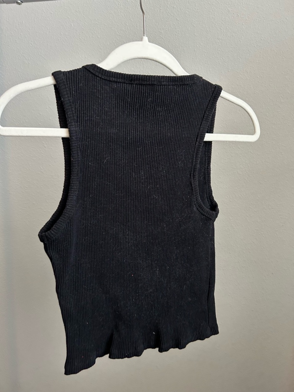 Love Tree Black Ribbed Tank with Rhinestone Studs - Picture 2 of 3